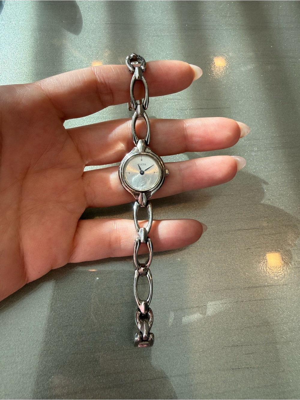 Guess Silver-Tone Link Bracelet Ladies Watch